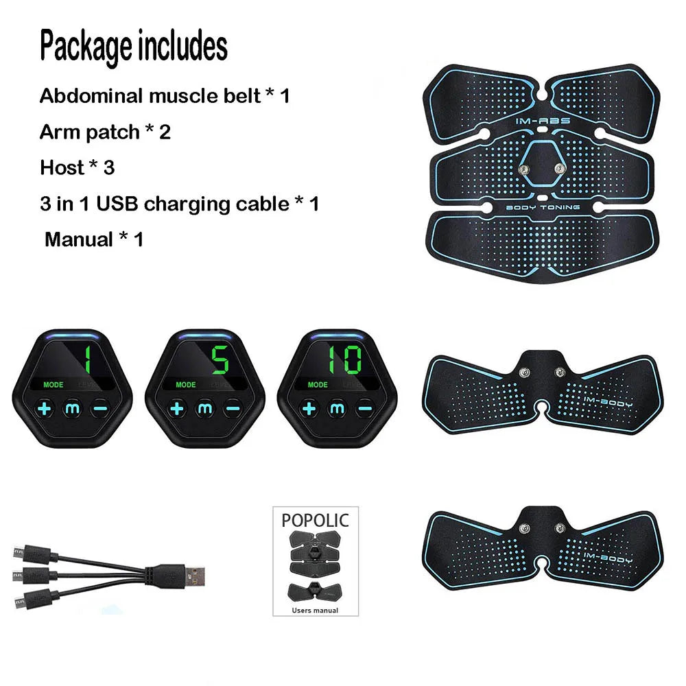 Outdoor Sports Gym Equipment Exercise at Home Trainer Belt Ems Abdominal Muscle Stimulator Slimming Fitness Training Apparatus