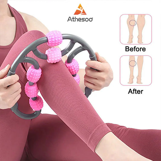 Athesoo U Shape Trigger Point Massage Roller for Skinny Arm Leg Neck Muscle Tissue Fitness Relaxer  Gym Yoga Pilates Foam Ring