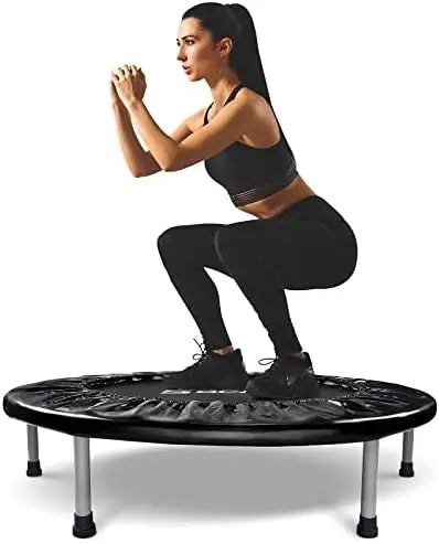 38" Foldable Mini Trampoline Fitness Trampoline with Safety Pad,Rebounder Exercise Trampoline for Adults Indoor/Garden Workout,M