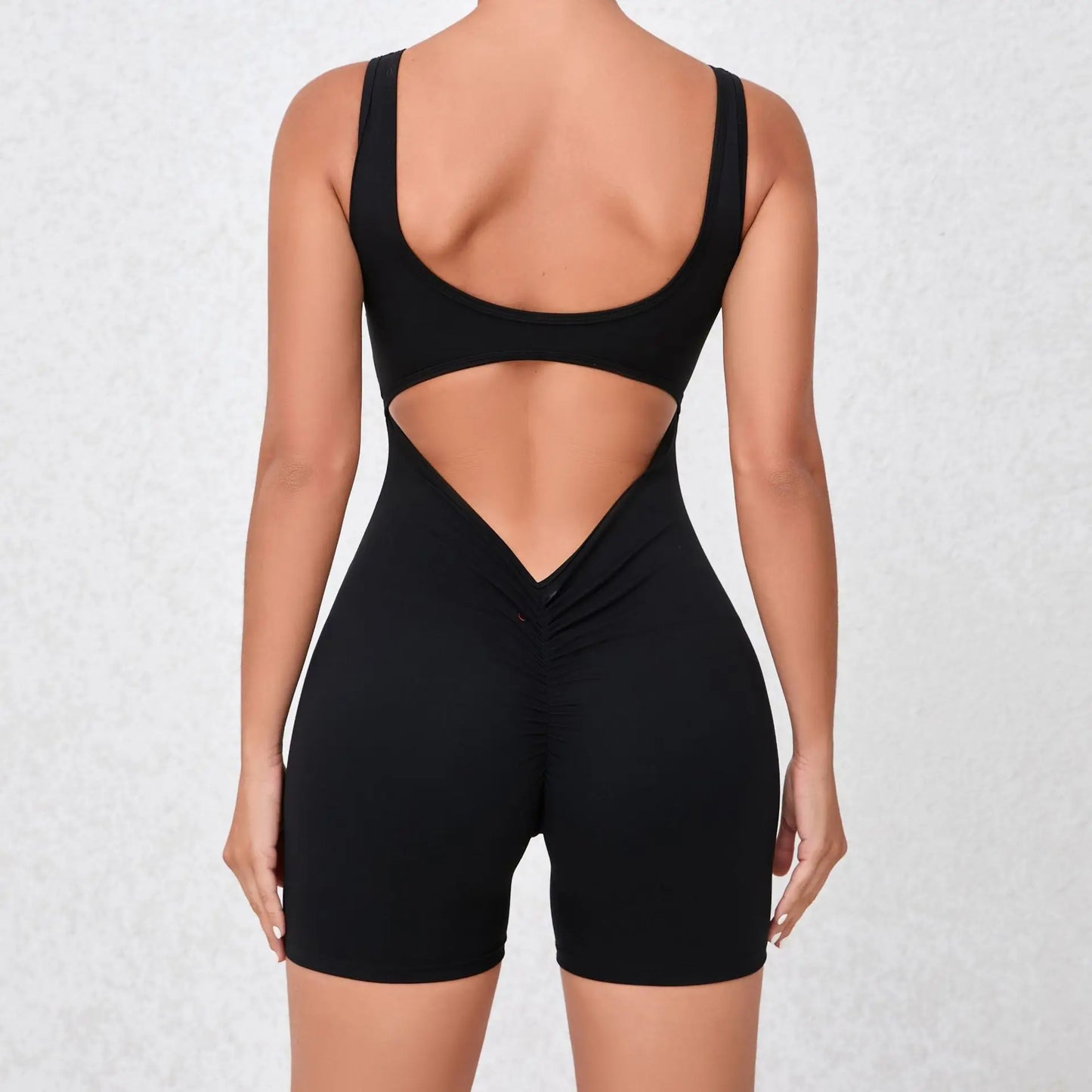 Women V Back One-Piece Suit Scrunch Sports Jumpsuit Women Gym Rompers Female Quick-Drying Yoga Clothing Fitness Sexy Bodysuits