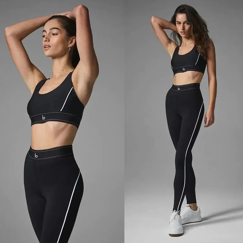 LO Airlift Suit Up Bra High-Waist Suit Up Legging Yoga Sets Workout Women Gym Suits Ribbed Crop Tank Shorts Outfits Fitness