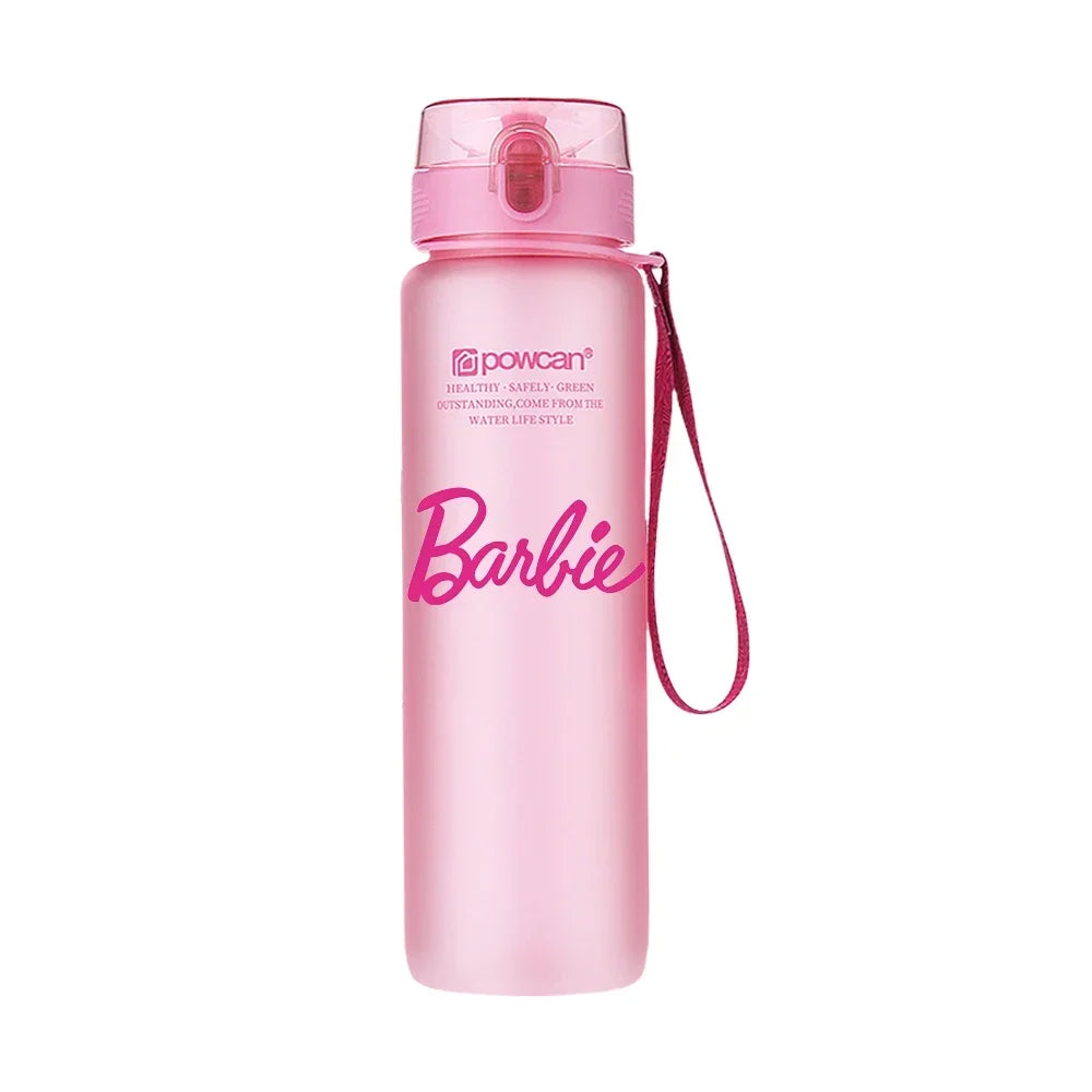 Cartoon Barbie Water Cup Large Capacity Frosted Plastic Cups Outdoor Portable Sports Fitness Plastic Water Bottle Gift 560ML