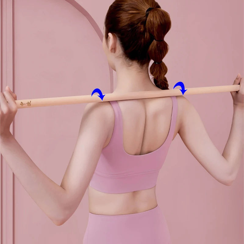 Back Posture Corrector Wooden Yoga Stick Support For Office Gym Home Back Strecher Bodybuilding Open Shoulder Tools XA208L