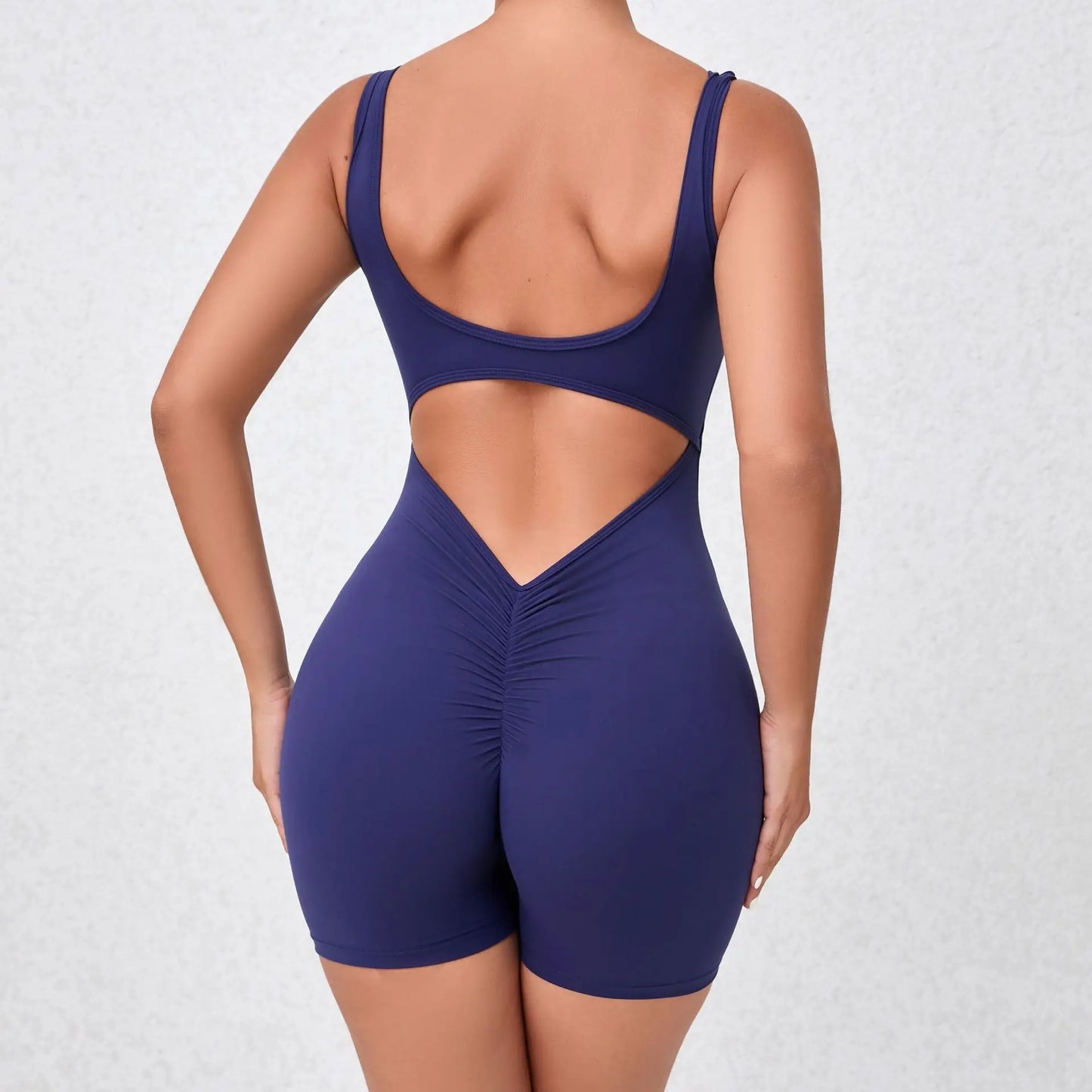 Women V Back One-Piece Suit Scrunch Sports Jumpsuit Women Gym Rompers Female Quick-Drying Yoga Clothing Fitness Sexy Bodysuits