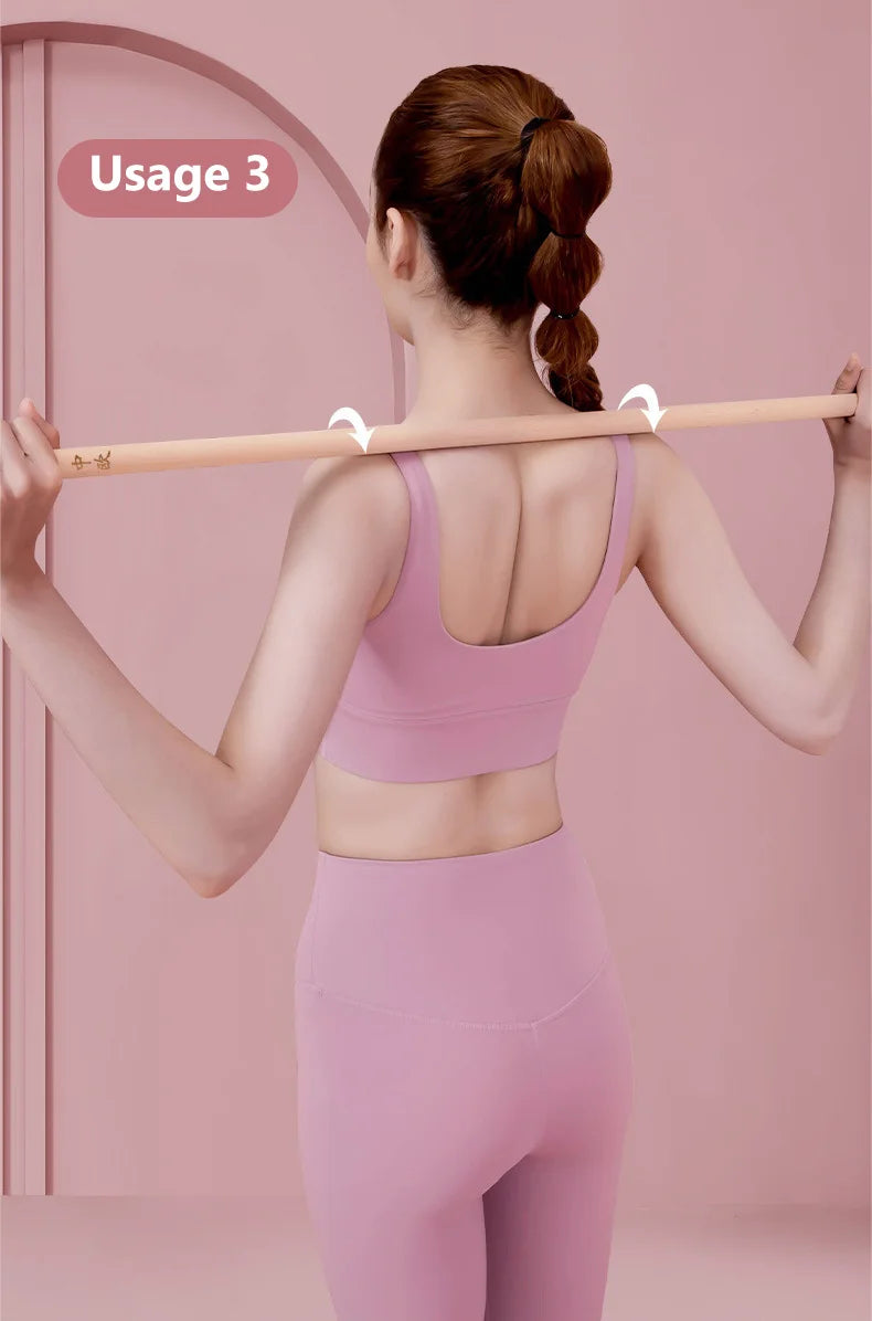 Back Posture Corrector Wooden Yoga Stick Support For Office Gym Home Back Strecher Bodybuilding Open Shoulder Tools XA208L