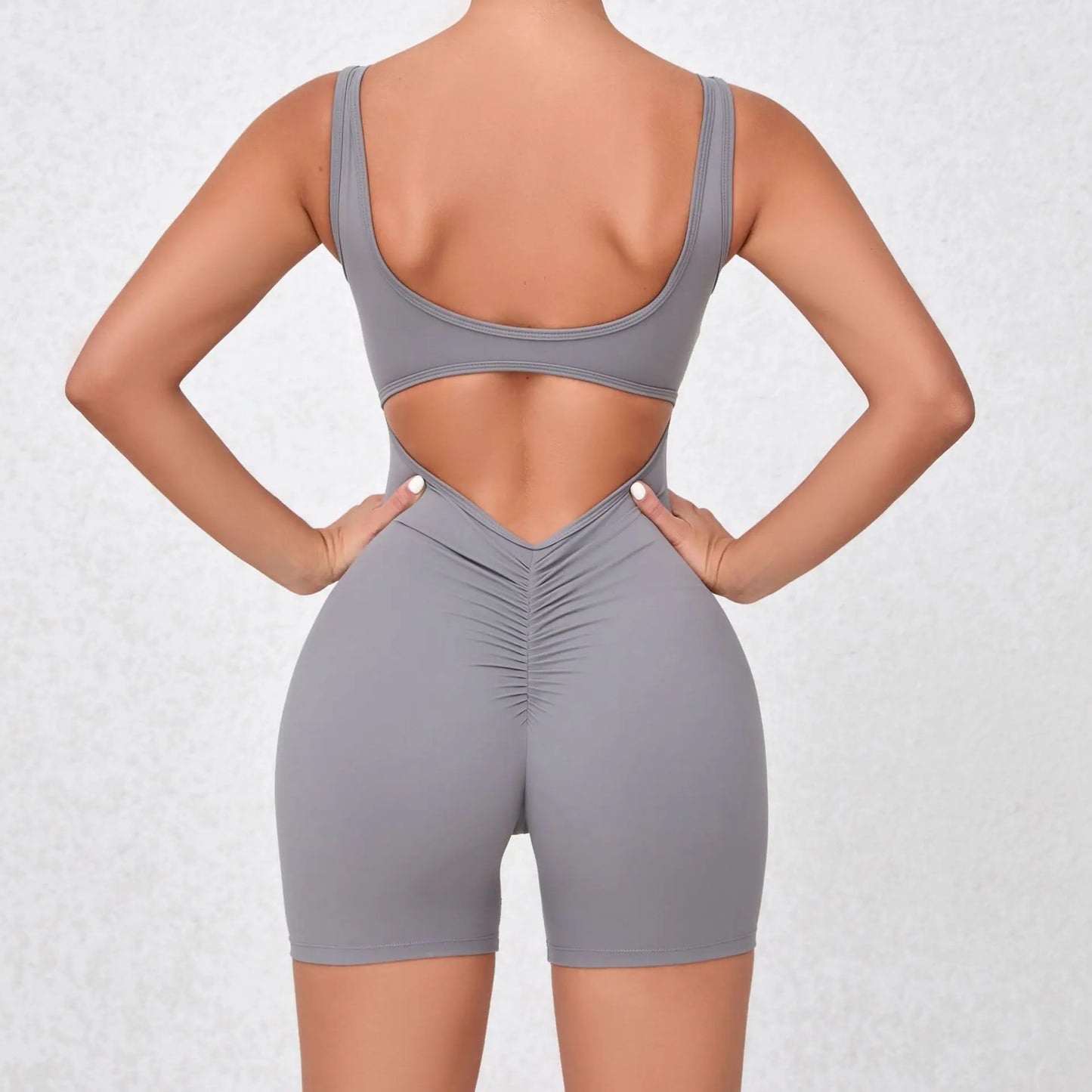 Women V Back One-Piece Suit Scrunch Sports Jumpsuit Women Gym Rompers Female Quick-Drying Yoga Clothing Fitness Sexy Bodysuits