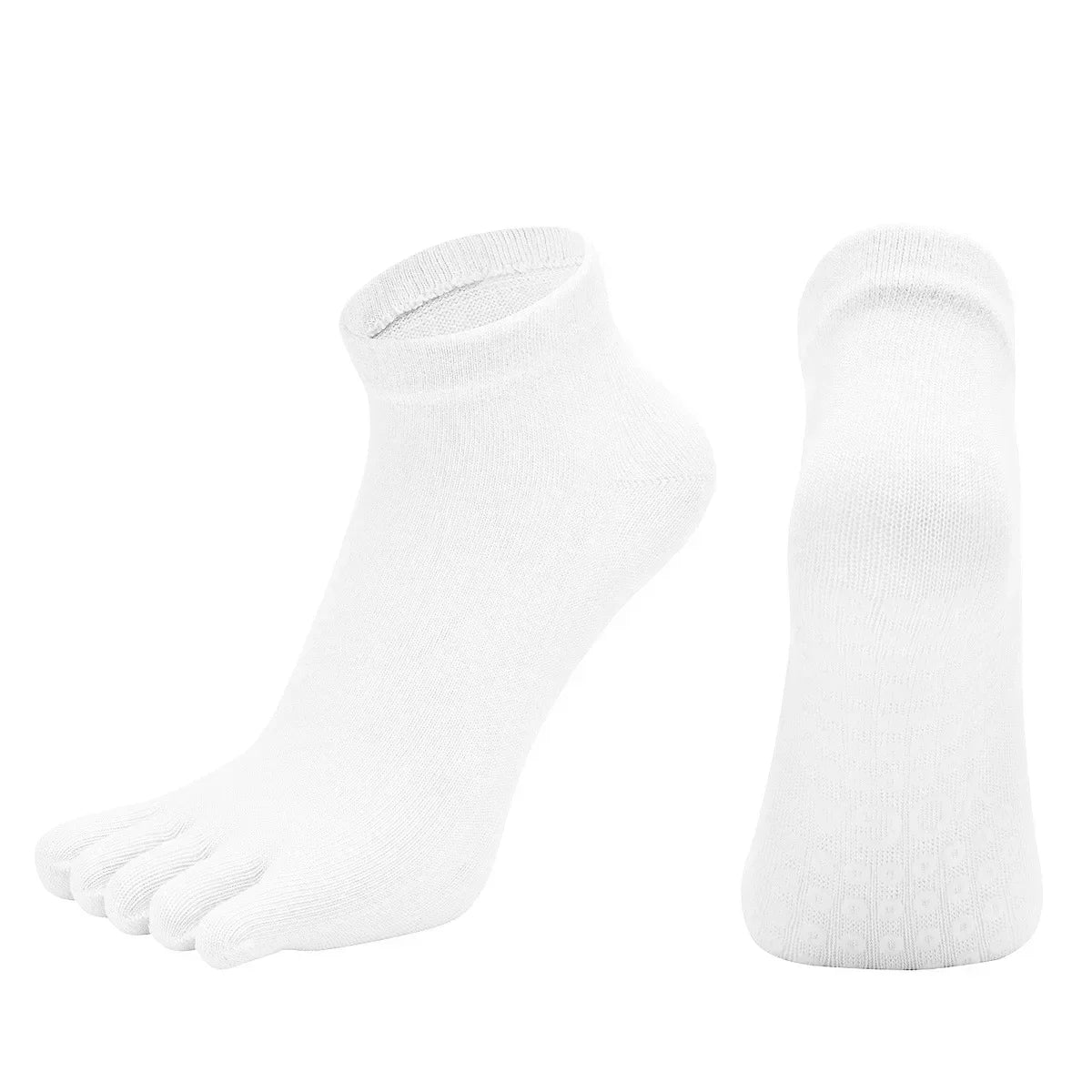 Combed Cotton Five Finger Yoga Socks for Women Silicone Anti Slip Professional Pilates Socks Indoor Dance Fitness Sports Socks