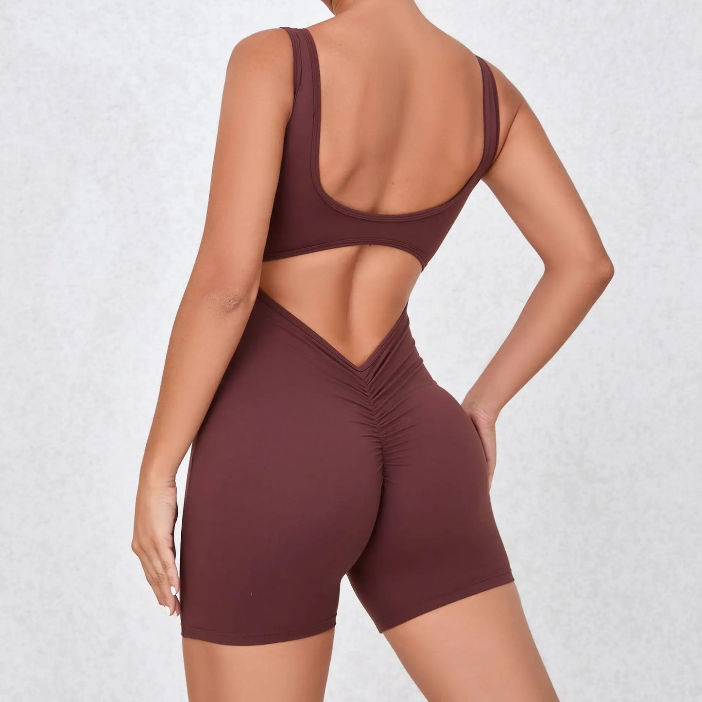 Women V Back One-Piece Suit Scrunch Sports Jumpsuit Women Gym Rompers Female Quick-Drying Yoga Clothing Fitness Sexy Bodysuits