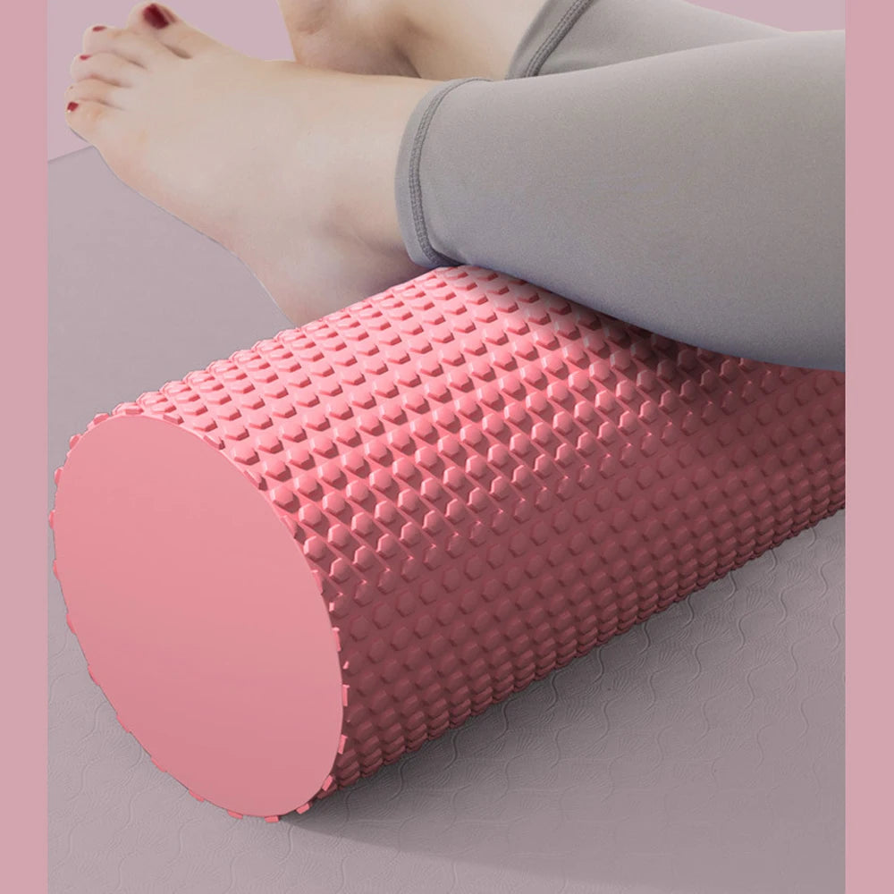 Yoga Roller Round EVA Foam Cylinder Hexagonal Roller for Pilates Exercise Enhanced Home Workouts Diameter 9.5cm Length 29.7cm