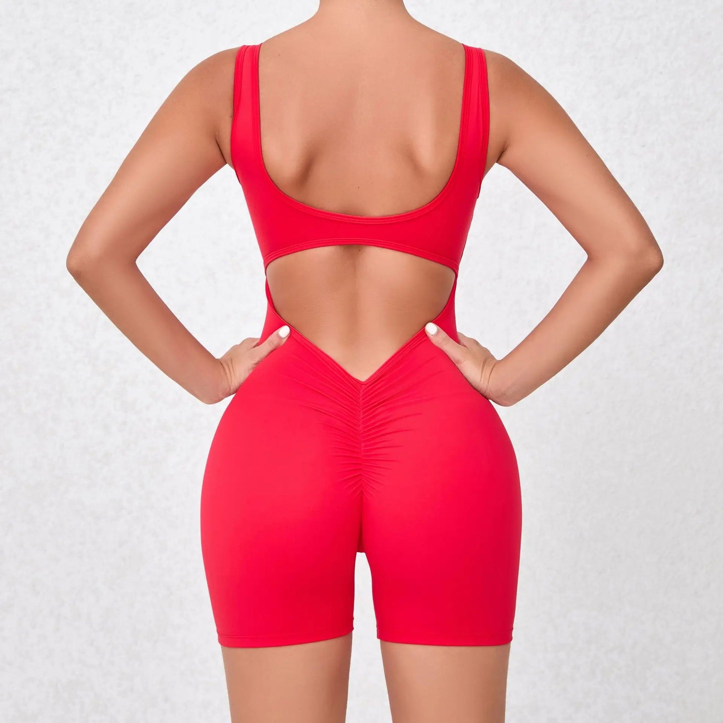 Women V Back One-Piece Suit Scrunch Sports Jumpsuit Women Gym Rompers Female Quick-Drying Yoga Clothing Fitness Sexy Bodysuits