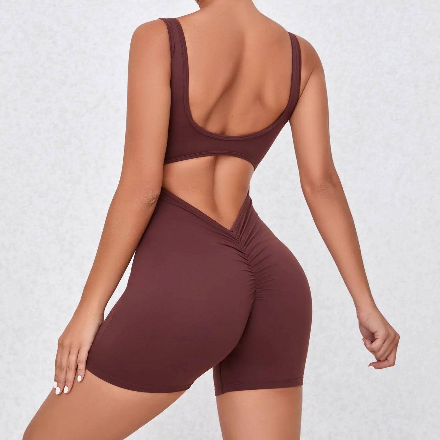 Women V Back One-Piece Suit Scrunch Sports Jumpsuit Women Gym Rompers Female Quick-Drying Yoga Clothing Fitness Sexy Bodysuits