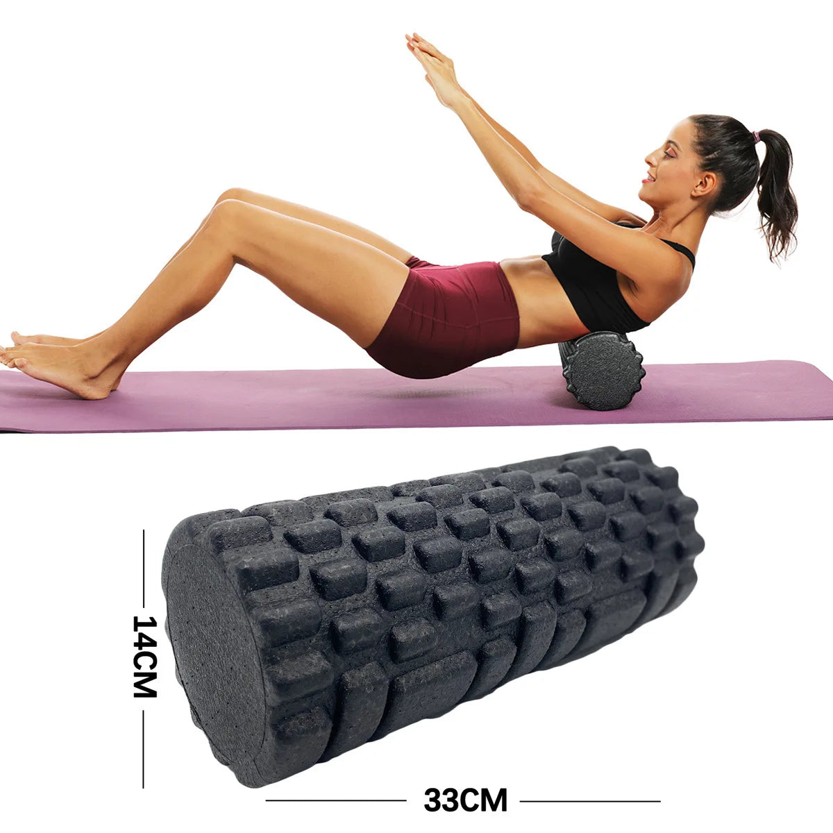 33cm Fitness Foam Roller Yoga Massage Roller EPP Pilates Foam Body Muscle Massage Roller Therapy Exercises Gym Home Exercise