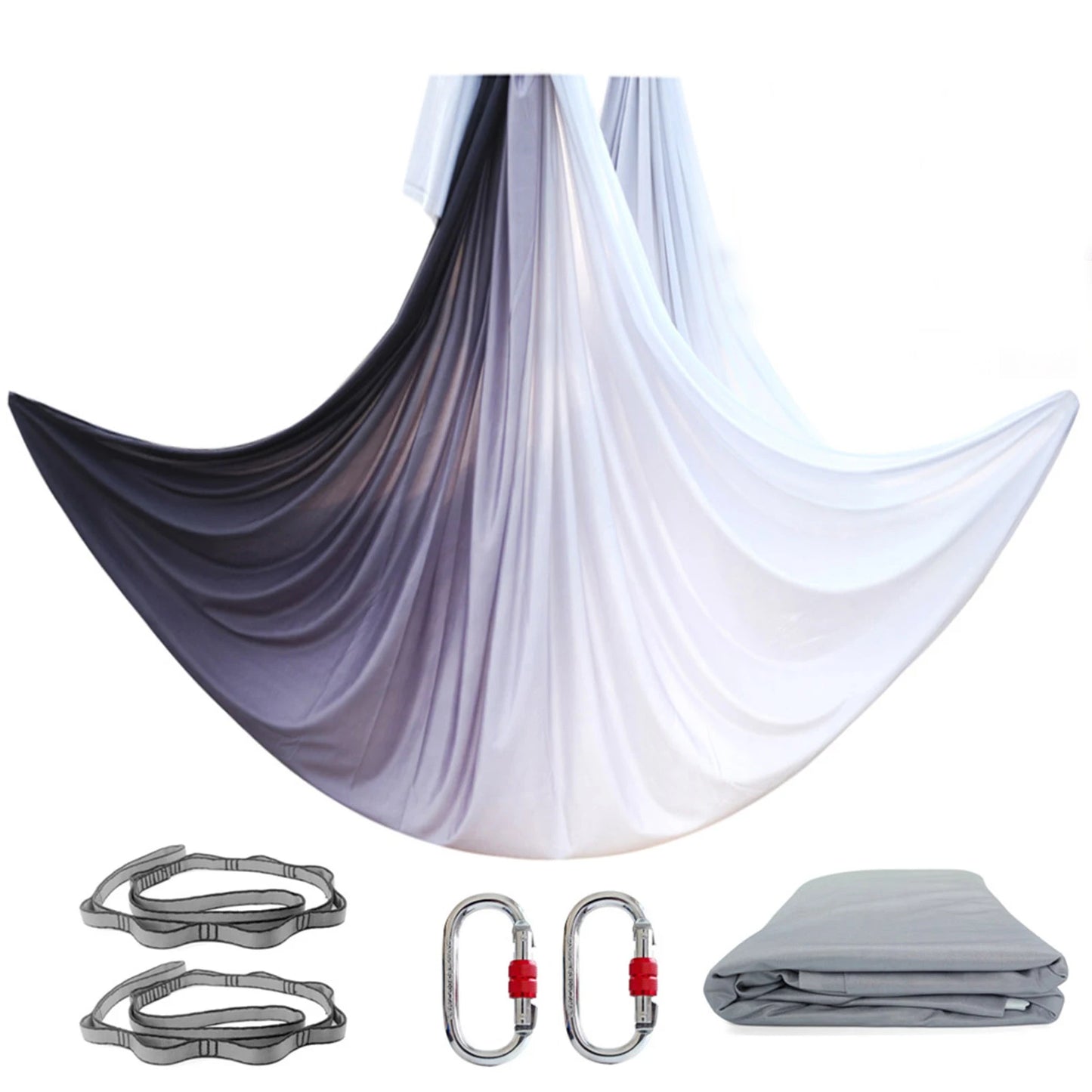 Aerial Yoga Hammock Set  Yoga Swing 5.5 Yards Silk Fabri Fitness Pilates Include Carabiners Daisy Chain for Inversion Exercises