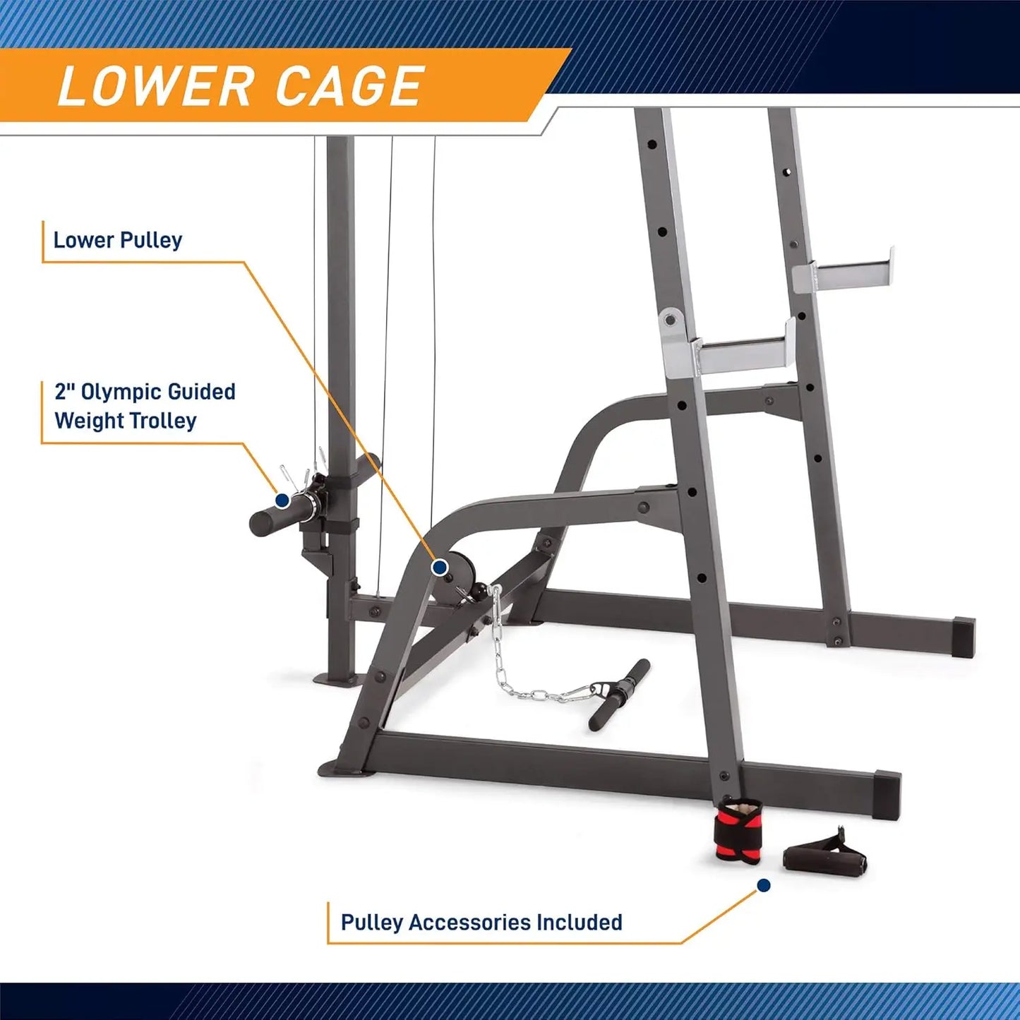 Pro Deluxe Cage System with Weightlifting Bench All-in-One Home Gym Equipment PM-5108,Black/Silver