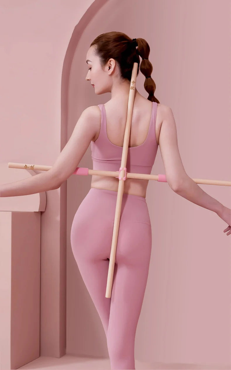 Back Posture Corrector Wooden Yoga Stick Support For Office Gym Home Back Strecher Bodybuilding Open Shoulder Tools XA208L