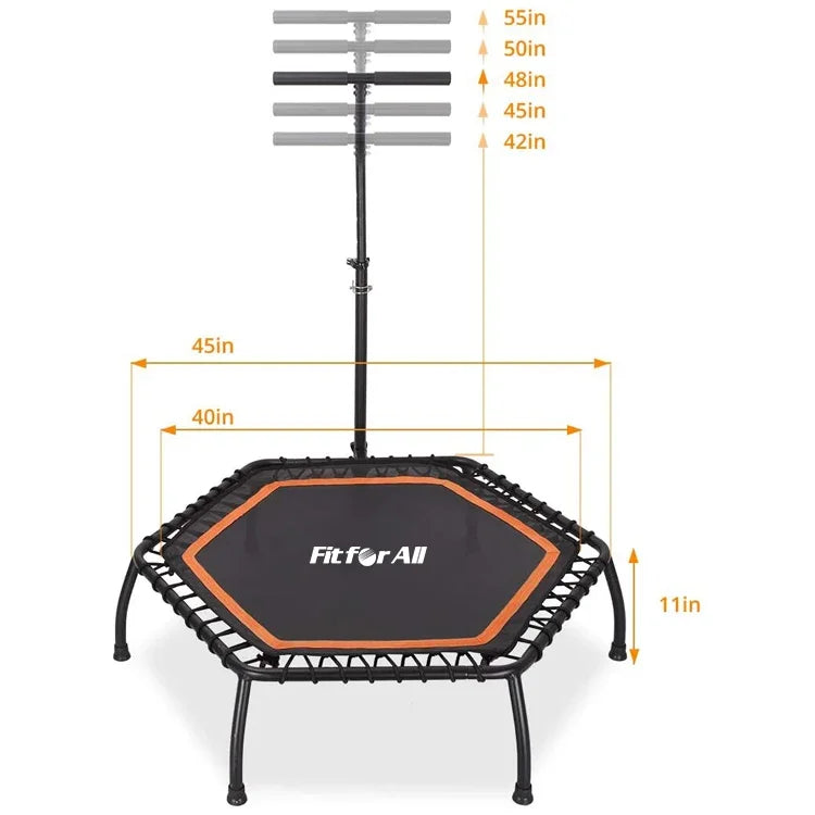 Reliable Adult Indoor Bungee Cord Jumping Rebounder Gymnastic Fitness Mini Hexagon Trampoline