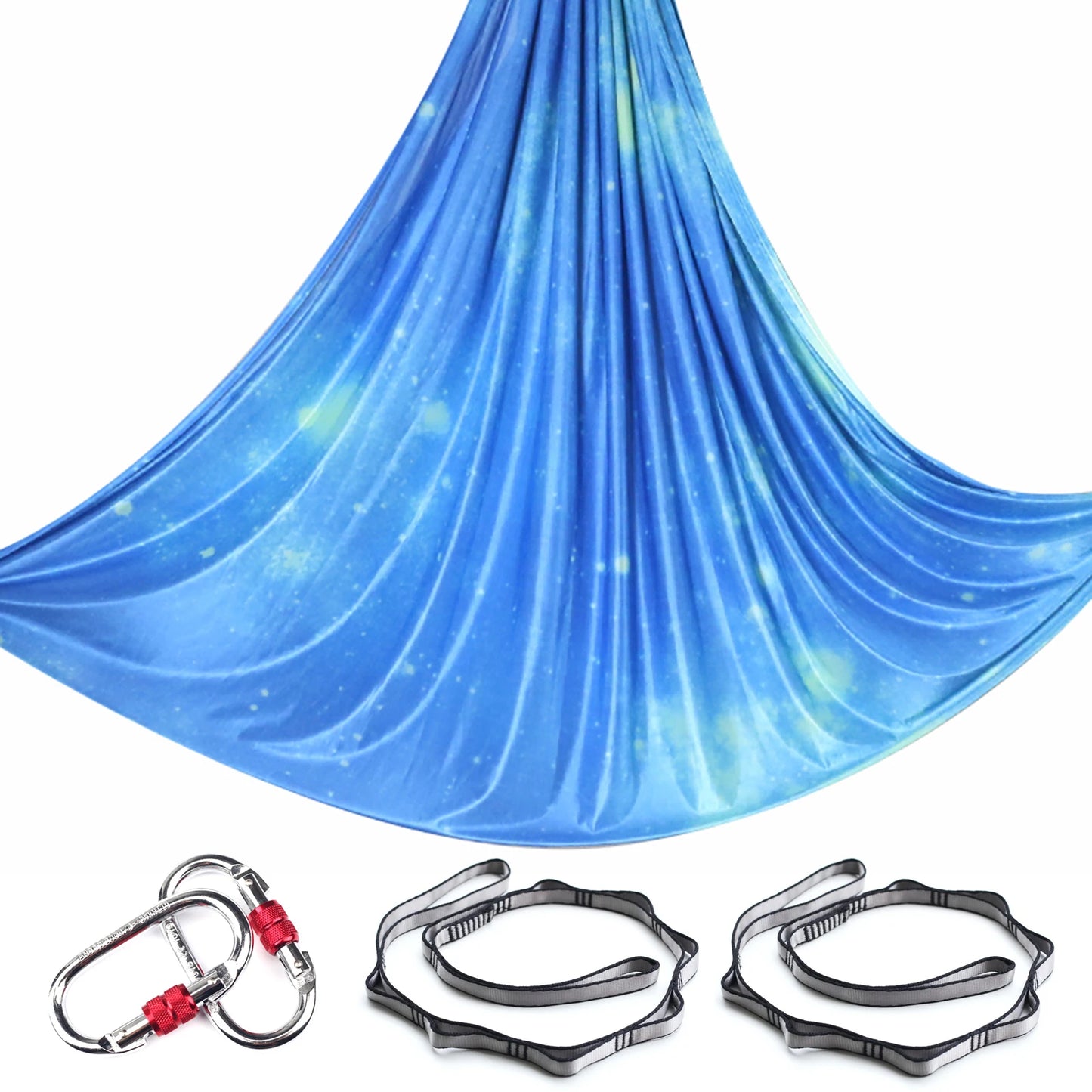 Aerial Yoga Hammock Set  Yoga Swing 5.5 Yards Silk Fabri Fitness Pilates Include Carabiners Daisy Chain for Inversion Exercises