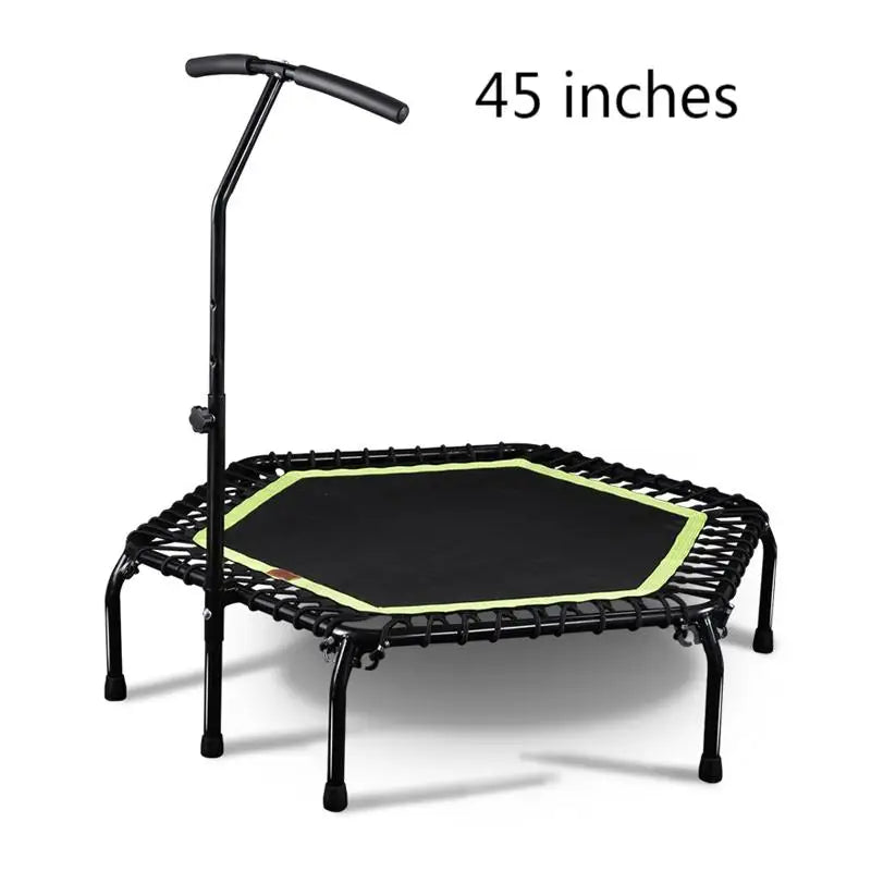 45/48 Inch Foldable Fitness Trampoline With Handle For Adults Kids Indoor Outdoor Silent Jumping Bed Aerobic Exercise Load 300kg