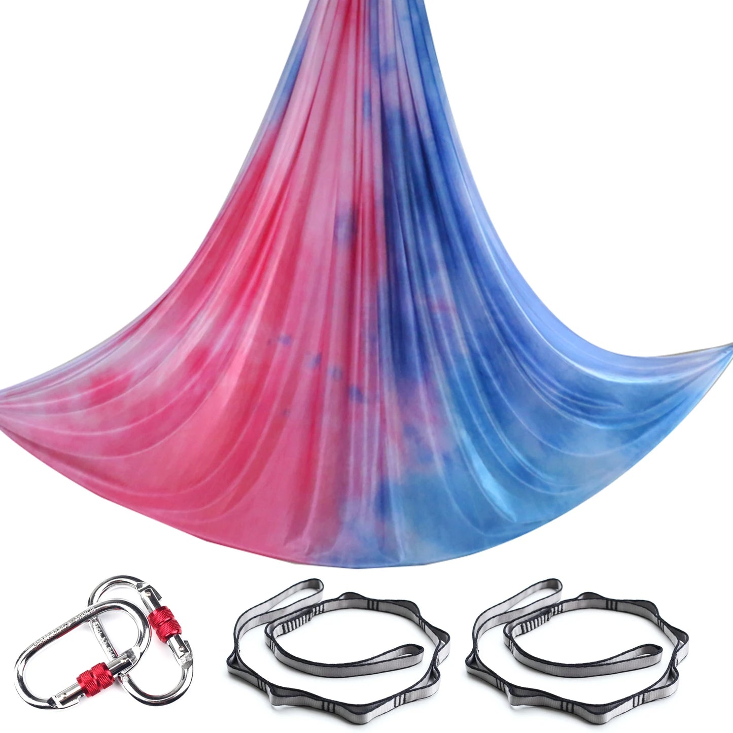 Aerial Yoga Hammock Set  Yoga Swing 5.5 Yards Silk Fabri Fitness Pilates Include Carabiners Daisy Chain for Inversion Exercises