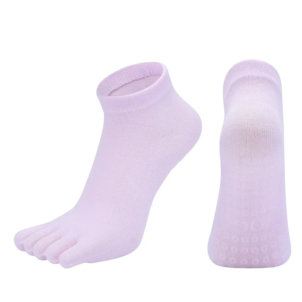 Combed Cotton Five Finger Yoga Socks for Women Silicone Anti Slip Professional Pilates Socks Indoor Dance Fitness Sports Socks