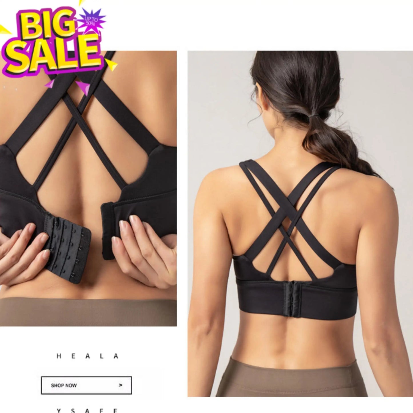 Energy Wide-Strap Longline Crisscross Strap Bra Fitness Gym Yoga Underwear Tight Crop Top Workout Sport Outfit Woman Clothing