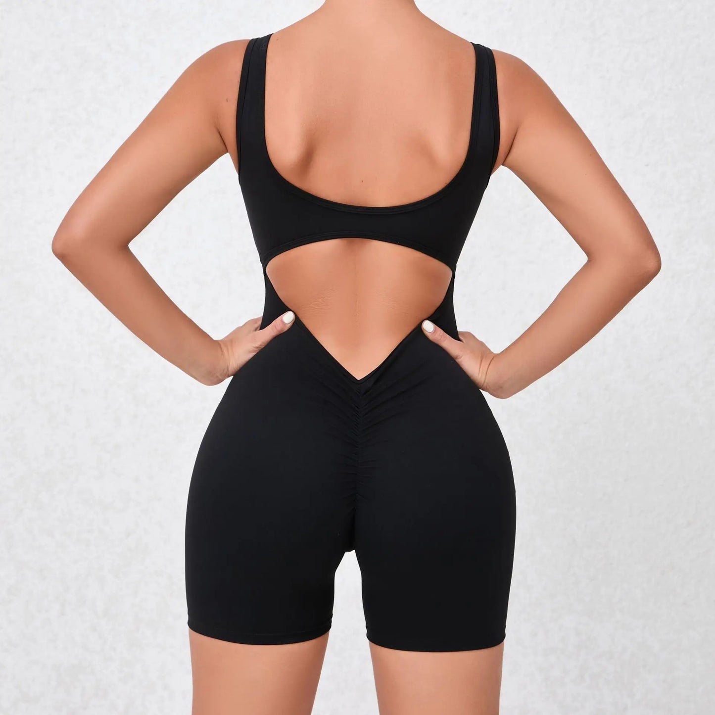 Women V Back One-Piece Suit Scrunch Sports Jumpsuit Women Gym Rompers Female Quick-Drying Yoga Clothing Fitness Sexy Bodysuits