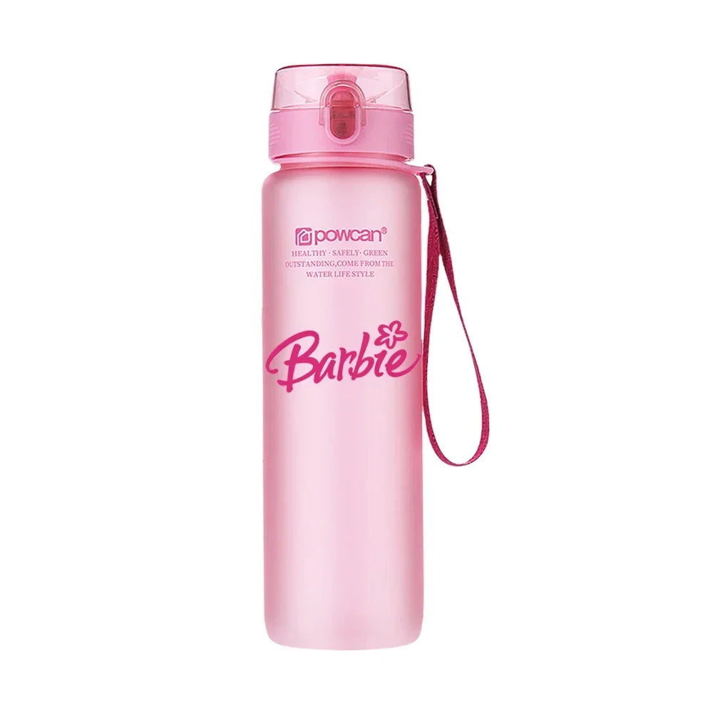 Cartoon Barbie Water Cup Large Capacity Frosted Plastic Cups Outdoor Portable Sports Fitness Plastic Water Bottle Gift 560ML