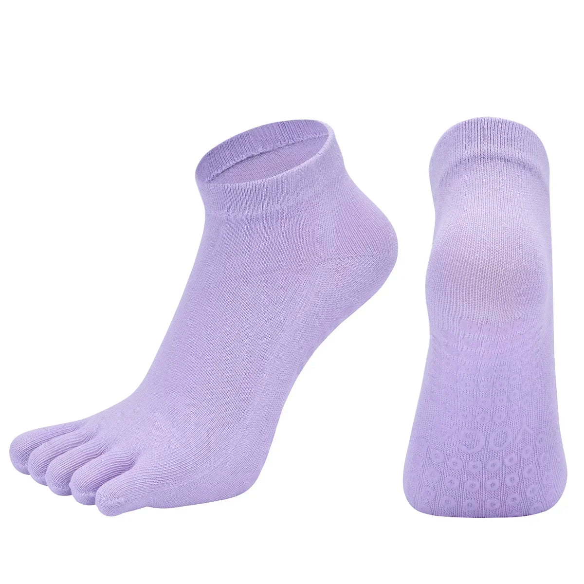 Combed Cotton Five Finger Yoga Socks for Women Silicone Anti Slip Professional Pilates Socks Indoor Dance Fitness Sports Socks