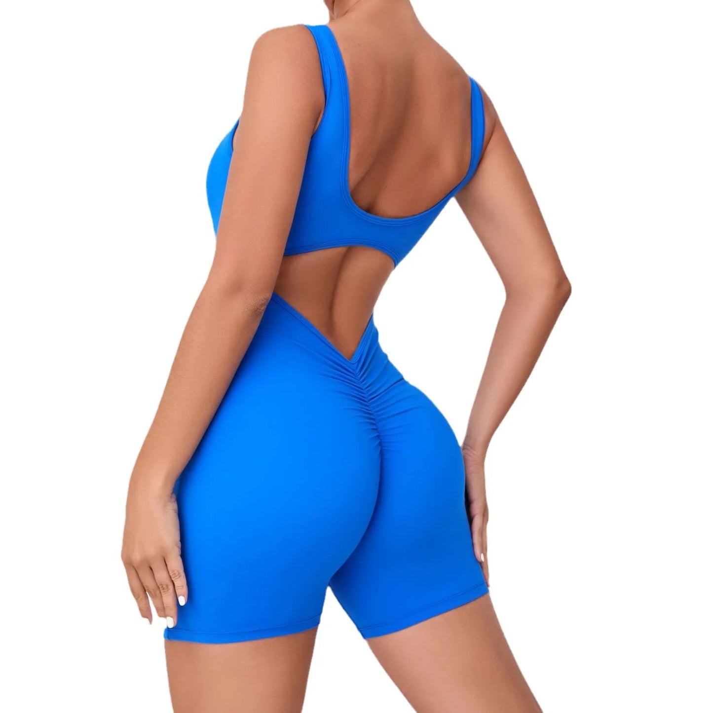 Women V Back One-Piece Suit Scrunch Sports Jumpsuit Women Gym Rompers Female Quick-Drying Yoga Clothing Fitness Sexy Bodysuits