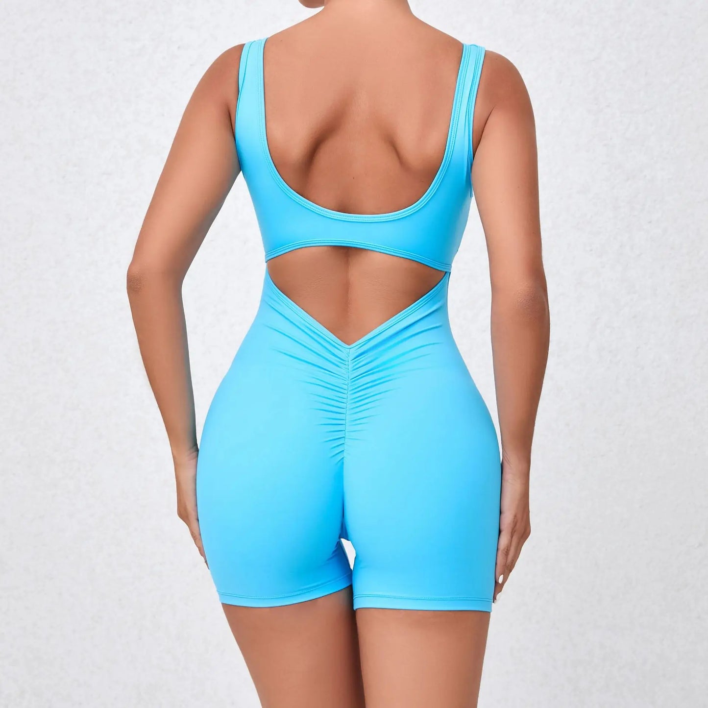 Women V Back One-Piece Suit Scrunch Sports Jumpsuit Women Gym Rompers Female Quick-Drying Yoga Clothing Fitness Sexy Bodysuits